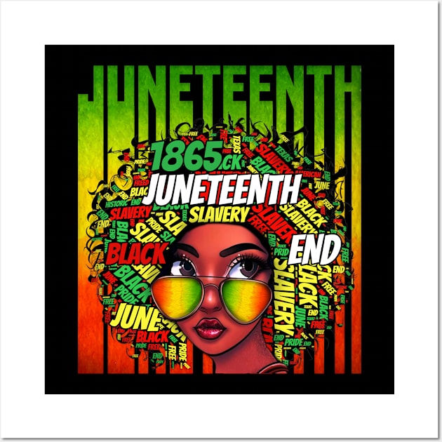 Juneteenth Independence Day Afro Melanin Natural Hair Womens Wall Art by joneK